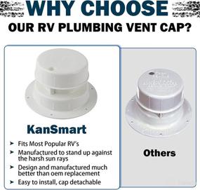 img 1 attached to 🚽 White Plastic RV Plumbing Vent Caps - Replacement Sewer Vent Cap for RV Trailer Motorhome Camper - Fits 1 to 2 3/8 Inch Pipe - Roof Vent Cover Caps Kit