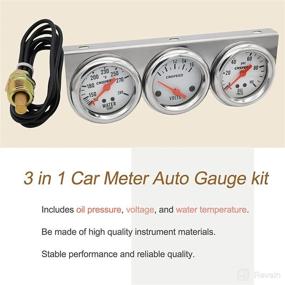 img 3 attached to ⚡️ 2" Volt Triple Gauge Kit: Voltmeter, Water Gauge, Oil Press Gauge