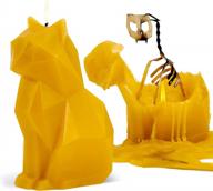 горчично-желтая свеча pyropet для кошек с алюминиевым каркасом - уникальный подарок высотой 7 дюймов для любителей кошек, мам, жен, подруг - время горения 25 часов - идеально подходит для рождественских подарков логотип