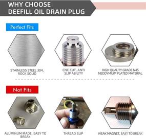 img 1 attached to 🔧 Stainless Steel Engine Oil Drain Plug DEEFILL M12 x 1.25 with Neodymium Magnet and Copper Crush Washer Replacement for Toyota, Lexus, Nissan, Infiniti