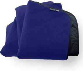 img 4 attached to Mambe Super Extreme Weather Outdoor Blanket - French Navy - 100% Waterproof Windproof Fleece Nylon Throw For Picnics, Camping, Beach - Machine Washable