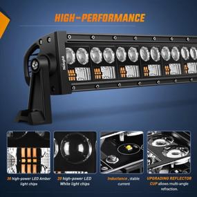 img 2 attached to 22Inch 150W Spot Flood Combo Beam Amber White LED Work Light Bar For Offroad SUV ATV UTV Pickup Truck Boat By Nilight - 2 Years Warranty