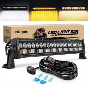 img 4 attached to 22Inch 150W Spot Flood Combo Beam Amber White LED Work Light Bar For Offroad SUV ATV UTV Pickup Truck Boat By Nilight - 2 Years Warranty