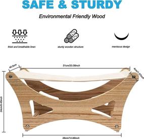 img 2 attached to 🐱 HomeNest Wooden Cat Hammock: Stylish & Sturdy Modern Cat Bed for Small & Large Cats