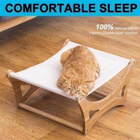 img 1 attached to 🐱 HomeNest Wooden Cat Hammock: Stylish & Sturdy Modern Cat Bed for Small & Large Cats