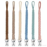 👶 boukipow baby pacifier clip: handmade braided holder for girls and boys - 6 pack logo
