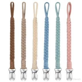 img 4 attached to 👶 Boukipow Baby Pacifier Clip: Handmade Braided Holder for Girls and Boys - 6 Pack
