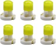 pack of 6 ruiandsion t3 led bulbs with cob chip and 8mm base - ideal for car dashboard, instrument, reading, gauge panel lights in white color logo