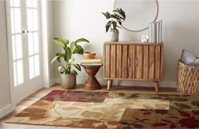 img 3 attached to Modern Beige, Green, And Red Area Rug - Home Dynamix Amelia, 6'7" X 9'10" Rectangle Shape