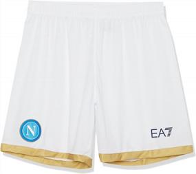 img 2 attached to Show Your Support With SSC Napoli Men'S Standard Match Shorts In White/Gold