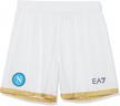 show your support with ssc napoli men's standard match shorts in white/gold logo