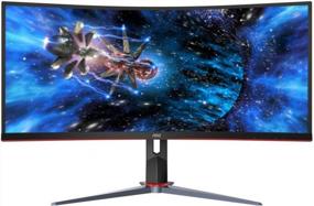 img 4 attached to AOC CU34G2X: Ultimate Immersive, Frameless Ultrawide Screen for HD Gaming and More!