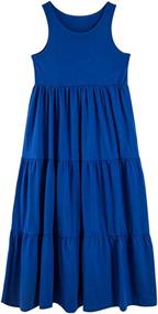 img 3 attached to UNACOO 2 Pack Sleeveless Cotton Dresses Girls' Clothing ~ Dresses