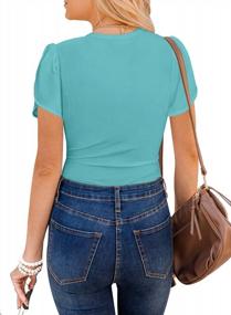 img 3 attached to MIHOLL Women'S Short Sleeve Shirt: Summer Casual Blouses Tops With Round Neck