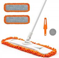 efficient hard floor cleaning with jehonn dust mop and 2 washable microfiber pads- ideal for hardwood, laminate, tile, and marble surfaces logo