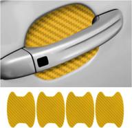 🚘 universal carbon fiber car door handle protector sticker - gold logo