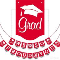 red graduation banner 2022 - no diy needed | congrats grad party supplies & decorations | college & high school red graduation banner | grad party supplies логотип