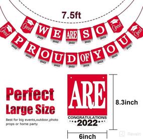 img 3 attached to Red Graduation Banner 2022 - No DIY Needed | Congrats Grad Party Supplies & Decorations | College & High School Red Graduation Banner | Grad Party Supplies