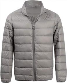 img 4 attached to Mens Winter Packable Down Jacket With Standing Collar, Lightweight