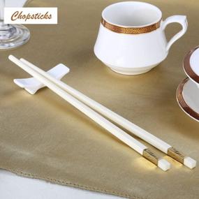 img 3 attached to Upgrade Your Dining Experience With 5 Pairs Of Reusable Luxury Melamine Chopsticks – Non-Toxic And Dishwasher Safe In Elegant White Design