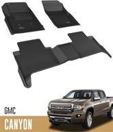 🚗 custom fit 3d maxpider-l1gm01801509 all-weather floor mats for gmc canyon crew cab 2015-2021, kagu series (1st &amp; 2nd row, black) logo