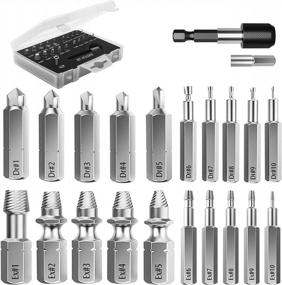 img 4 attached to 22-Piece Screw Extractor Set - Easily Remove Stripped Or Damaged Screws With HSS Broken Screw Remover Kit, Magnetic Bit Holder, And Socket Adapter From Nuovoware