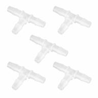 quickun 5/16" hose barb fitting equal barbed t shaped tee type 3 way plastic joint splicer mender union adapter for air line tube hose (pack of 5) logo