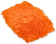 🐑 andalus car armrest cover - soft, fluffy sheepskin console protector - universal fit - orange 11.47"x6.3" with seat box accessories логотип