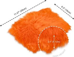 img 3 attached to 🐑 Andalus Car Armrest Cover - Soft, Fluffy Sheepskin Console Protector - Universal Fit - Orange 11.47"x6.3" with Seat Box Accessories