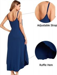 img 1 attached to Women'S Long Nightgown Pajama Dress: Soft Strap, Sleeveless & With Pockets - SWOMOG Summer Lounge Wear