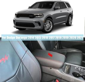 img 3 attached to 🛡️ Enhance and Protect: BOYOUS Center Console Armrest Box Cover for Dodge Durango 2011-2021 - Anti-Scratch Leather, Black Stitches