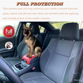 img 1 attached to 🛡️ Enhance and Protect: BOYOUS Center Console Armrest Box Cover for Dodge Durango 2011-2021 - Anti-Scratch Leather, Black Stitches