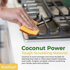 img 1 attached to 🍋 Koolgyrl Natural Kitchen Sponges Scrubber Lemon Infused - Non-Scratch, Extra Fine Coconut-Soft Absorbent Cellulose - 16 Pack Biodegradable Eco-Friendly Compostable Dishwashing