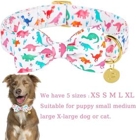 img 3 attached to 🐶 UP URARA PUP Dog Collar with Bow Tie | Adjustable, Comfortable Cotton Bowtie Collar | Metal Buckle | Suitable for Small Medium Large Dogs | Flower Pattern | Cute Pet Collar for Female Dogs