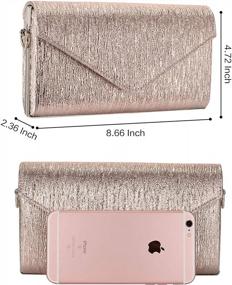 img 3 attached to Sparkle And Shine With Tanpell'S Giltter Envelope Clutch: Perfect For Weddings And Proms