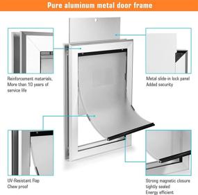 img 2 attached to Ownpets Weatherproof Dog Door: Large Aluminum Pet Door for Dogs Up to 100lbs - Easy Install, Strong & Durable, Magnetic Flap - Inner Frame 11.6 x 16.8 Inch
