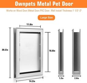 img 3 attached to Ownpets Weatherproof Dog Door: Large Aluminum Pet Door for Dogs Up to 100lbs - Easy Install, Strong & Durable, Magnetic Flap - Inner Frame 11.6 x 16.8 Inch