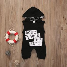 img 2 attached to Don'T Touch The Hair Hoodie Jumpsuit: Must-Have Cotton Romper For Infant Baby Girls And Boys