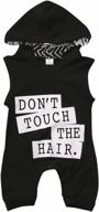 комбинезон с капюшоном don't touch the hair: обязательный хлопковый комбинезон для маленьких девочек и мальчиков логотип