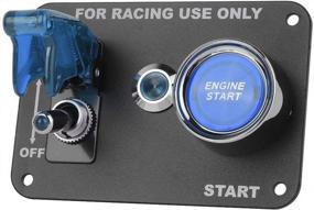 img 3 attached to DC 12V Ignition Switch Panel Car Engine Start Push Button With Jtron LED Toggle, Blue And Red For Racing Cars