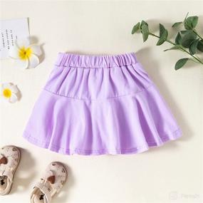 img 1 attached to 👧 DIERAY Toddler Little Kid Baby Girl Skort – Flared Plain Pleated Skater Sport Skirt for Girls