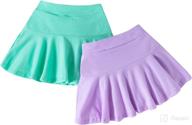 👧 dieray toddler little kid baby girl skort – flared plain pleated skater sport skirt for girls logo