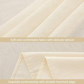 img 2 attached to Ivory 52 X 70 Inch Rectangle Table Cloth Swirl Pattern Spill-Proof Wrinkle Resistant Washable Polyester Fabric Heavy Weight Table Cover For Dining, Buffet Parties