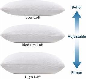 img 2 attached to Molblly Standard Pillows Shredded Memory Foam Cooling Bed Pillows Set Of 2 Pack Standard Size Pillows 20 X 26 In,Adjustable Loft Washable The Pillow For Side Back Stomach Sleeper Pillows For Sleeping