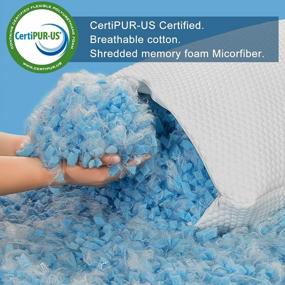 img 3 attached to Molblly Standard Pillows Shredded Memory Foam Cooling Bed Pillows Set Of 2 Pack Standard Size Pillows 20 X 26 In,Adjustable Loft Washable The Pillow For Side Back Stomach Sleeper Pillows For Sleeping