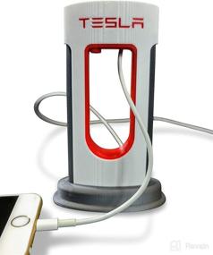 img 3 attached to 🔌 USB-C Desktop Supercharger Replica Charging Station - Fits Android and iPhone Cables (Red)