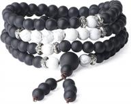 браслет-ожерелье-молитва 108 mala beads - amorwing matte onyx для внутренней силы и баланса логотип
