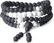 108 mala beads prayer necklace bracelet - amorwing matte onyx for inner strength and balance logo
