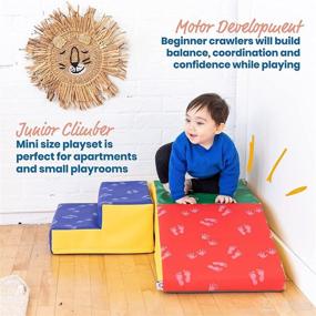 img 2 attached to SoftZone Junior Little Me Climb Crawl and Slide Foam Climber for Babies and Toddlers - Mini-Sized Indoor Active Play Structure, Soft Foam Playset for Hands & Feet