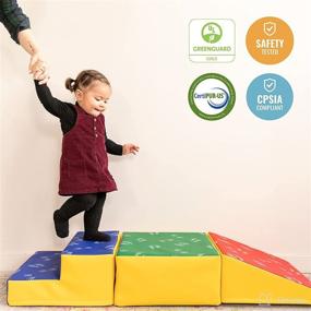 img 1 attached to SoftZone Junior Little Me Climb Crawl and Slide Foam Climber for Babies and Toddlers - Mini-Sized Indoor Active Play Structure, Soft Foam Playset for Hands & Feet